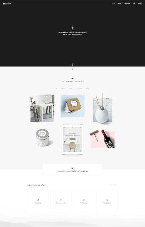 minimal cheap website design in