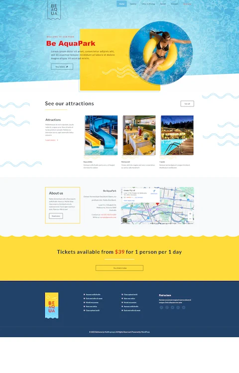 aquapark cheap website design in