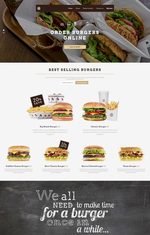 burger cheap website design in