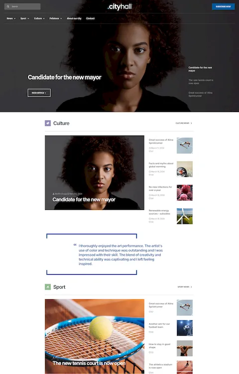 city hall 2 cheap website design in