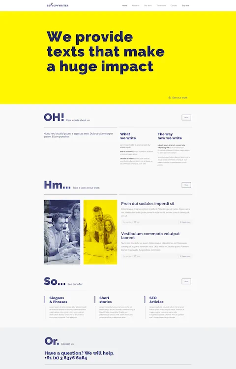 copywriter cheap website design in