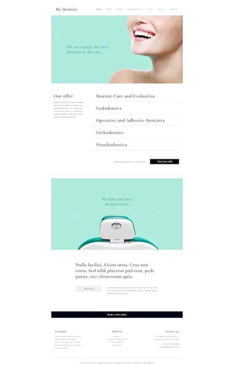 dentist 2 cheap website design in