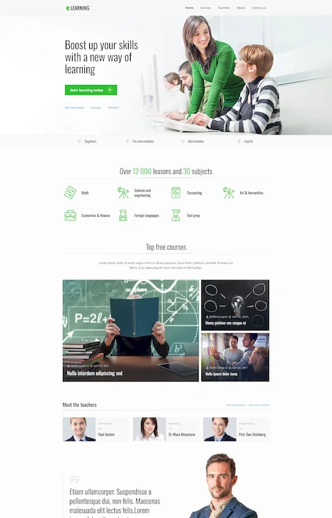 eLearning cheap website design in