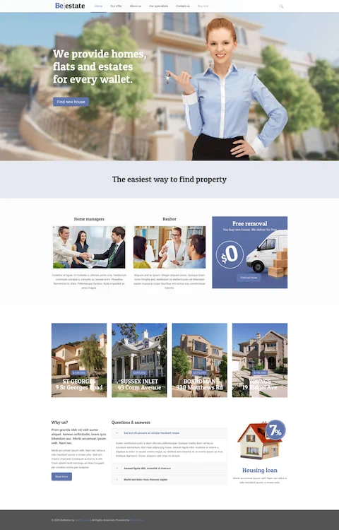 estate cheap website design in