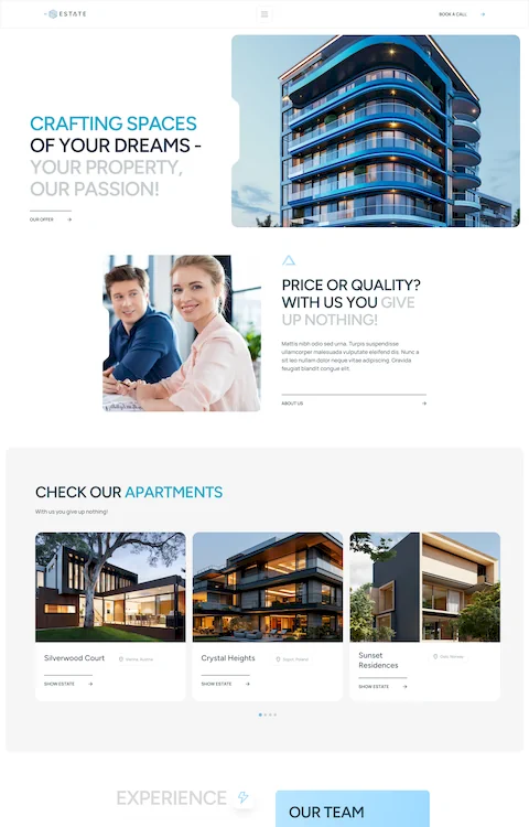 estate 5 cheap website design in