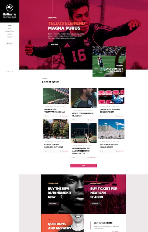 football cheap website design in