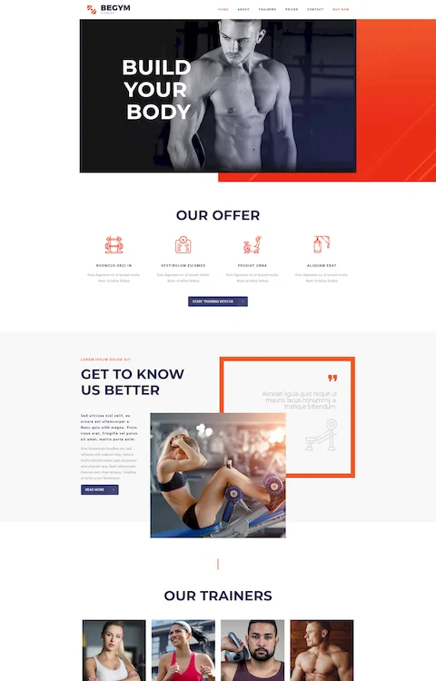 gym 2 cheap website design in