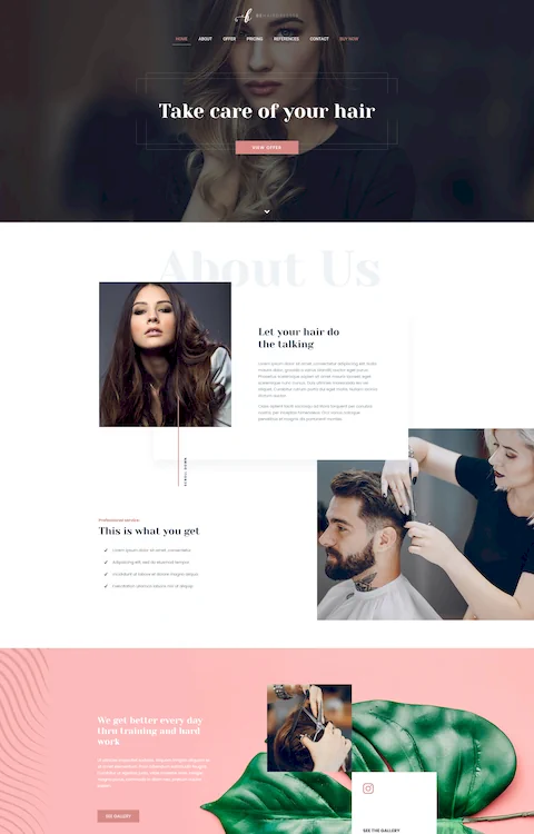 hairdresser cheap website design in