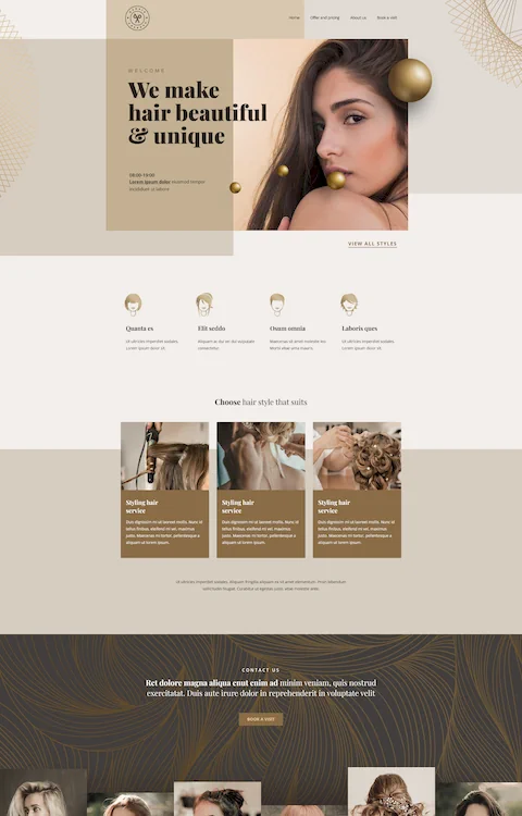 hairdresser 2 cheap website design in