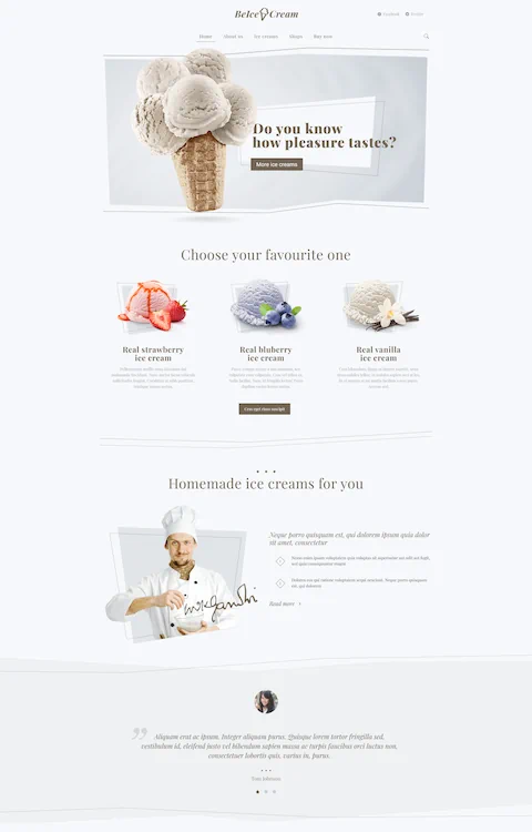 ice cream cheap website design in