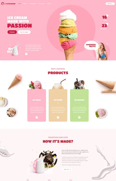ice cream 2 cheap website design in