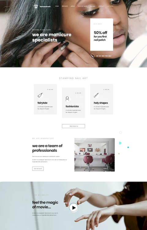 manicure 2 cheap website design in