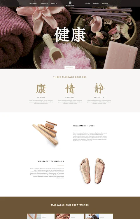 massage cheap website design in