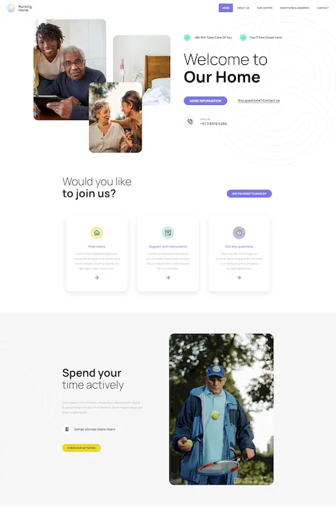 nursing home cheap website design in