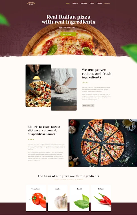 pizza 3 cheap website design in