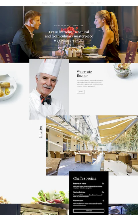 restaurant 2 cheap website design in