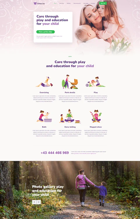 sitter 2 cheap website design in