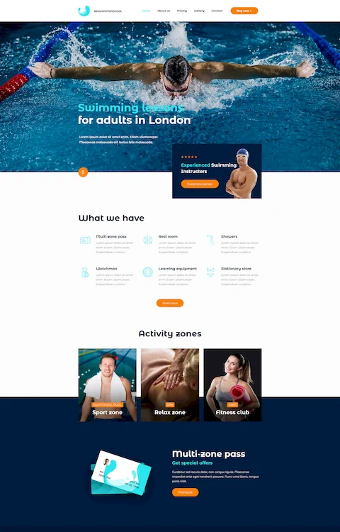 swimming pool cheap website design in